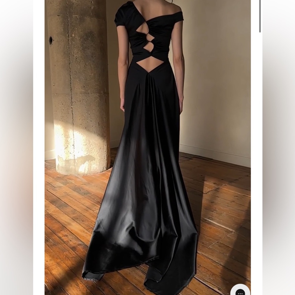 SID NEIGUM | INVERSE TENSION CUTOUT GOWN BLACK